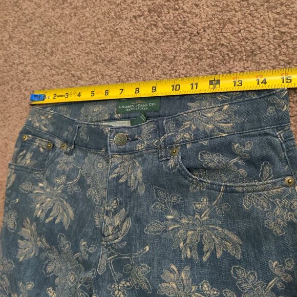 Lauren Jeans Co. Ralph Lauren Women's 6 30x27 Floarl Print All Over Pants Blue - Picture 7 of 8